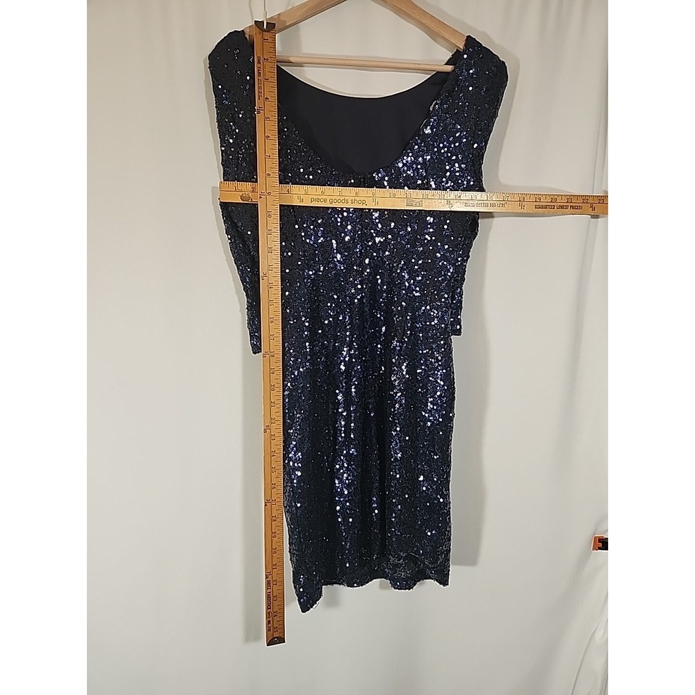 LULUS Delightful Ways Navy Blue All Over Sequin Mini Body Con Dress Womens‎ M - Picture 7 of 9